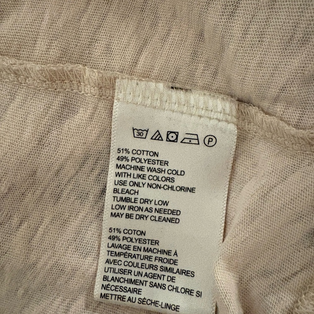 Urban Outfitters Cream Short Sleeve Burnout Cotton Blend Tee - Picture 5 of 5